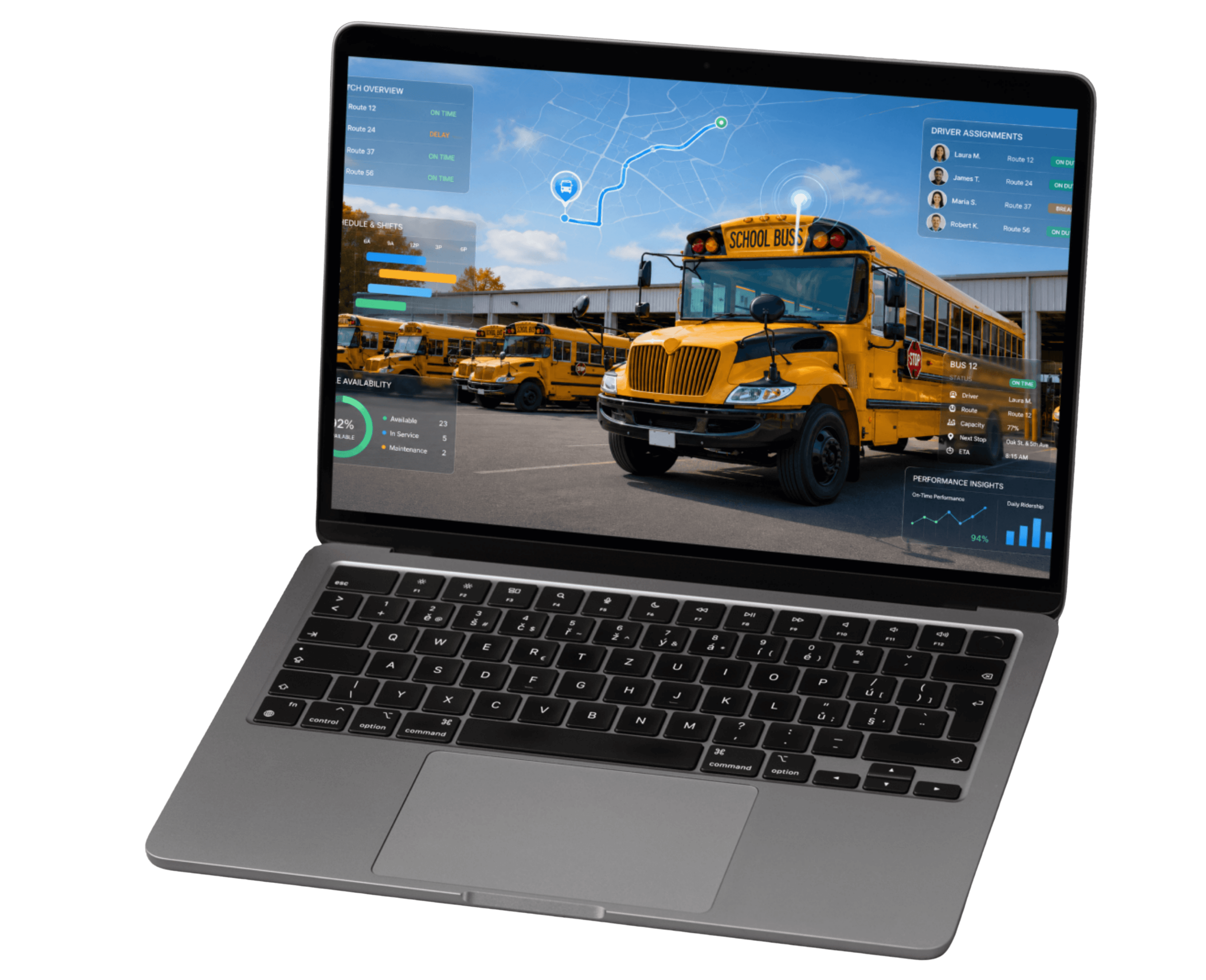 Bus fleet operations dashboard